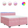 vidaXL Cama box spring con colch&oacute;n terciopelo rosa 200x200 cm