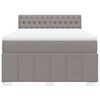 vidaXL Cama box spring con colchón tela gris taupe 160x200 cm