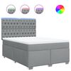vidaXL Cama box spring con colch&oacute;n tela gris claro 140x200 cm