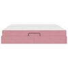 vidaXL Cama con almacenamiento y colch&oacute;n Rosa 200 x 200 cm Terciopelo