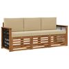 vidaXL Juegos de sof&aacute;s 3 uds. Madera de Acacia S&oacute;lida