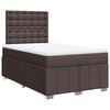 vidaXL Cama box spring con colch&oacute;n tela marr&oacute;n oscuro 120x190 cm