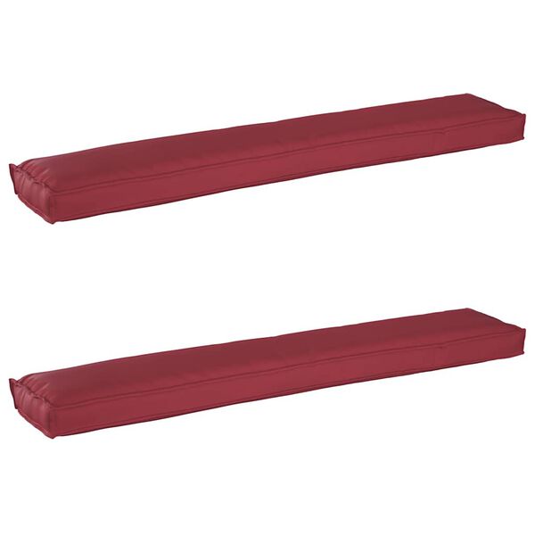 vidaXL Juego de Cojines para Palets 2 pcs Rojo vino 200 x 40 x 8 cm