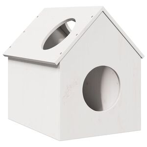 vidaXL Casa para gatos madera maciza pino blanca 41x50x50 cm