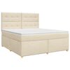 vidaXL Cama box spring con colch&oacute;n Crema 140 x 190 cm Tela