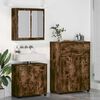 vidaXL Juego de muebles de ba&ntilde;o con caj&oacute;n Manual 3 pcs Roble ahumado