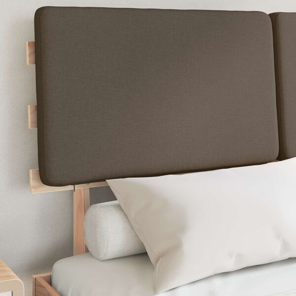 vidaXL Estructura de Cama con Cabecera Tapizada Taupé 150 x 200 cm