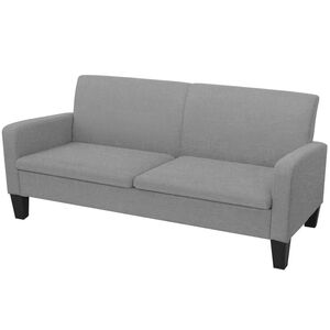 vidaXL Sof&aacute; de 3 plazas gris claro 180x65x76 cm