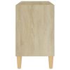 vidaXL Mueble de TV patas de madera maciza roble Sonoma 69,5x30x50cm