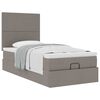 vidaXL Cama otomana con colch&oacute;n topo 90x200 cm tela