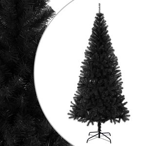 vidaXL &Aacute;rbol de Navidad artificial con soporte PVC negro 240 cm