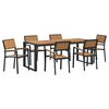 vidaXL Conjunto de Comedor de Jard&iacute;n 7 uds. Negro