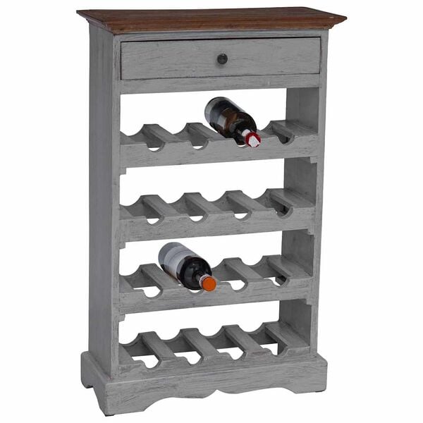 vidaXL Botellero de madera maciza de caoba 55x23x85 cm