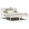 vidaXL Cama con estanter&iacute;a sin colch&oacute;n madera maciza blanca 180x200 cm