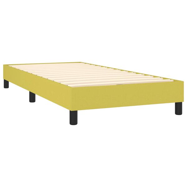 vidaXL Cama box spring con colch&oacute;n tela verde 90x190 cm
