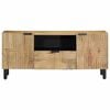 vidaXL Mueble de TV marr&oacute;n 105x33x46 cm madera maciza mango