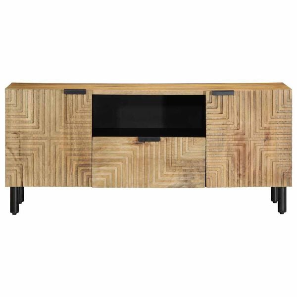 vidaXL Mueble de TV marr&oacute;n 105x33x46 cm madera maciza mango