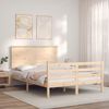 vidaXL Estructura de cama con cabecero madera maciza 140x190 cm