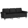 vidaXL Sof&aacute; 3 plazas almohadas y cojines terciopelo negro 180 cm