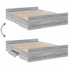 vidaXL Cama con cajones madera ingenier&iacute;a gris Sonoma 150x200 cm