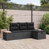 vidaXL Conjunto de sof&aacute; de jard&iacute;n 4 pcs Negro rat&aacute;n sint&eacute;tico