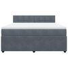 vidaXL Cama box spring con colch&oacute;n terciopelo gris oscuro 180x200 cm