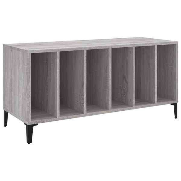 vidaXL Mueble para discos madera contrachapada gris Sonoma 100x38x48cm