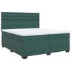 vidaXL Cama box spring con colch&oacute;n terciopelo verde oscuro 200x200 cm