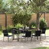 vidaXL Conjunto de Comedor de Jardín 7 pcs Negro y Gris