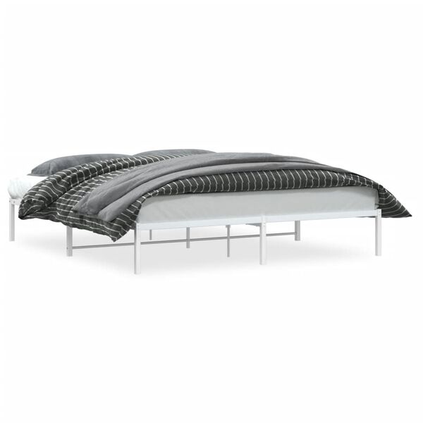 vidaXL Estructura de cama sin colch&oacute;n metal blanco 180x200 cm