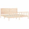vidaXL Estructura de cama de matrimonio con cabecero madera maciza