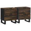 vidaXL Mesa de noche 2 uds. Nogal 40 x 33 x 46 cm Madera de ingenier&iacute;a