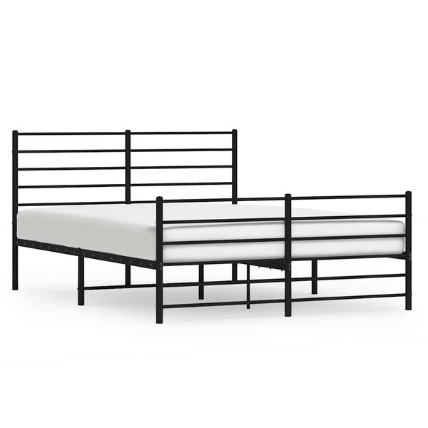 vidaXL Estructura cama sin colchón con estribo metal negro 150x200 cm