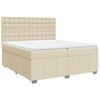 vidaXL Cama box spring con colch&oacute;n tela color crema 200x200 cm