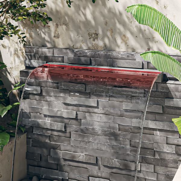 vidaXL Fuente cascada con LED RGB acero inoxidable 108 cm