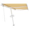 vidaXL Toldo de pie autom&aacute;tico amarillo y blanco 300x250 cm