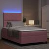 vidaXL Cama Box Spring LED con colch&oacute;n Rosa 120 x 200 cm tela