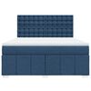 vidaXL Cama box spring con colch&oacute;n tela azul 180x200 cm