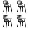 vidaXL Sillas de jard&iacute;n 4 unidades aluminio fundido negro