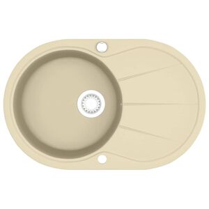 vidaXL Fregadero de cocina de granito con un seno ovalado beige