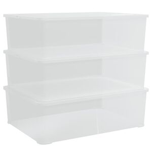 vidaXL Cajas de almacenaje apilables 3 uds pl&aacute;stico 25 L