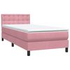 vidaXL Cama box spring con colch&oacute;n terciopelo rosa 80x210 cm