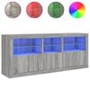 vidaXL Aparador con luces LED gris Sonoma 162x37x67 cm