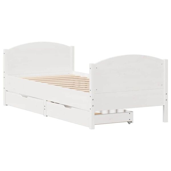 vidaXL Estructura de cama sin colch&oacute;n madera de pino blanca 90x200 cm