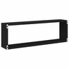 vidaXL Estantes cubo de pared 4 uds contrachapado negro 80x15x26,5 cm