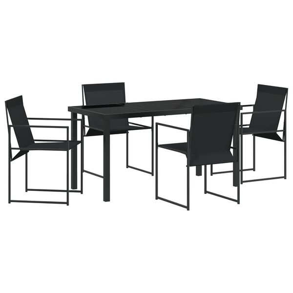 vidaXL Conjunto de Comedor de Jardín 5 pcs Negro