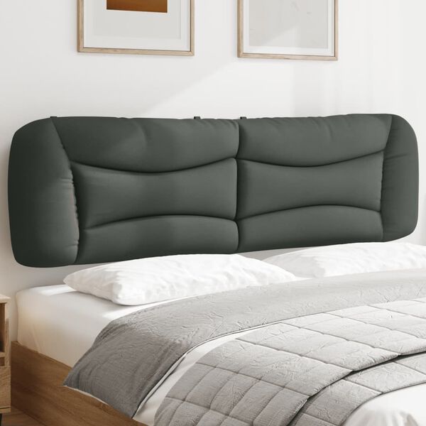 vidaXL Cabecero de cama acolchado Hvar tela gris oscuro 180 cm