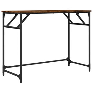 vidaXL Escritorio madera ingenier&iacute;a y acero roble ahumado 100x45x76 cm