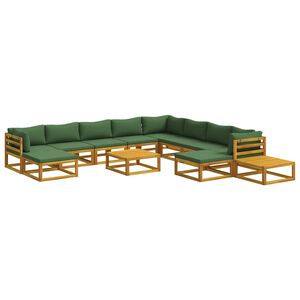 vidaXL Juego de Sof&aacute; 12 uds. Natural Madera de Acacia S&oacute;lida