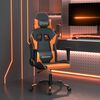 vidaXL Silla gaming de masaje cuero sintético negro y naranja